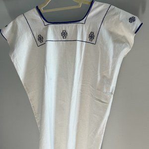 Mexican Embroidered Huipil Cap Sleeve Top